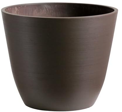 Olly & Rose 30cm Eco Wood Fibre & Resin Durable Large Plant Pot for Indoors and Outdoors Brushed Chocolate - Extra Large Plant Pots and Flower Pots for Garden and Home