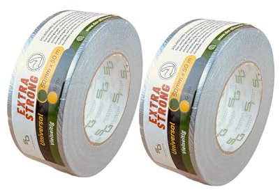 SOLIDGUARD Power Panzertape Universal Gewebeband – Silber Gewebeverstärktes Ductape zum Reparieren, Befestigen, Verstärken oder Abdichten - 50m x 50mm (2)