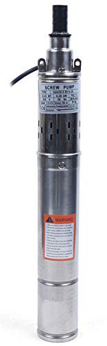 MINRS Tiefbrunnenpumpe 240V 250W Edelstahl Brunnenpumpe Brunnenpumpen max. Durchfluss 1600L/h Tauchpumpe max. Förderhöhe 80m Rohrpumpe für Brunnen, Bewässerung von Bauernhöfen, Tränken von Nutztieren