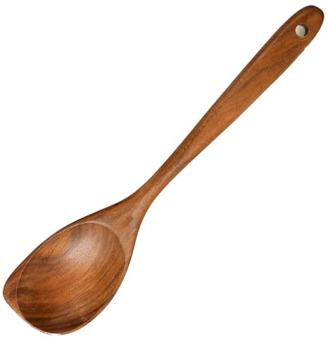 Wooden Non-Stick Spoons - 12.8 Inch Long Handle, Big Stirring Corner Spoons, Heat Resistant Wooden Cooking Utensils (1Pcs)