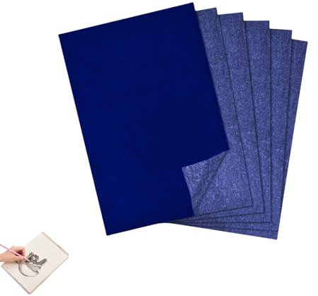 50 Blatt Transferpapier,Pauspapier Blau,Kohlepapier,Blaupapier zum Durchschreiben A4,Graphitpapier,Kohlepapier zum Nachzeichnen,Abpauspapier,Pauschpapier A4 für Papier,Holz,Leinwan,Keramik (21x29.7cm)