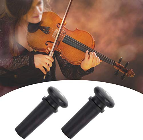 Violinändstift Set - Jujube Wood Tail Endpin -tillbehör för 4/4 Fiol, Hållbar och Utsökt Hantverk (Svart hårstjärna)