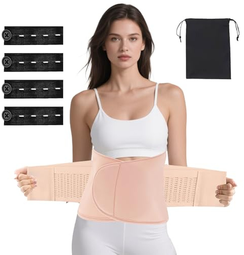 Solivive Postpartum Belly Wrap, C Section Recovery Belt, Postpartum Support Belly Belt, Abdominal Binder After Pregnancy Postpartum Belly Band, C Section Belly Binder