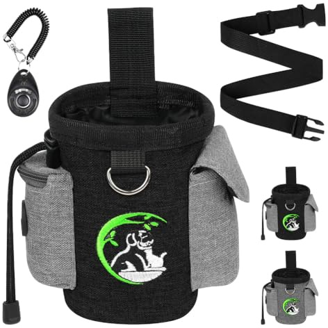 Adiwo Bolsa Premios Perro, Bolsa de Entrenamiento para Perros con Clicker Adiestramiento, Bolsa de Entrenamiento para Perros para Viajes, para adiestrar y pasear