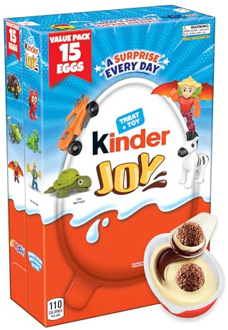 Kinder Joy Eggs, Assorted Variety Pack Treat + Toy, 15 Ct, 10.5 Oz