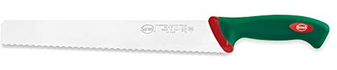 Sanelli Premana Professional Coltello Cioccolato seghettato, Acciaio Inossidabile, Verde/Rosso