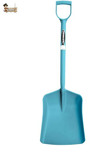 BricoLoco Pala jardinería cuadrada. Jardín, arenero gato, nieve. Multiusos. Ligera, resistente. Fabricada en una sóla pieza. Certificación alimentaria. (CYAN)