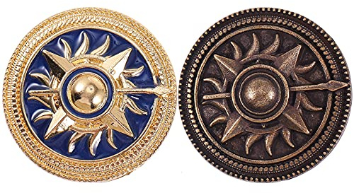 Amosfun Lot de 2 broches vintage en métal - Forme ronde - Motif : soleil - Pour femmes, hommes, enfants, manteau, pull, écharpe