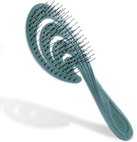 Ninabella Brosse à Cheveux Démêlante pour Femme Homme & Enfant - Ne Tire pas les Cheveux - Brosses a Cheveux Bouclés ou Mouillés Waves - Brosse Wave Demelante - Sarcelle
