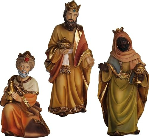 FADEDA 3 x Hlg. Tre kungar/höjd: 15 cm/handmålad/detaljerade krubbfigurer – julbord, dekoration, krubbtillbehör