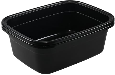 Ewingger 18 Quart Black Plastic Rectangular Wash Basin Tub, Set of 2