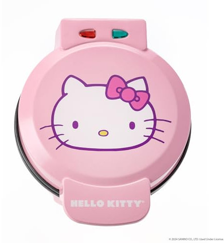 Uncanny Brands Hello Kitty Pink Waffle Maker – Makes Hello Kitty Waffles - Compact, Non-Stick, Easy to Clean, Dual Indicator Lights - Fun Breakfasts