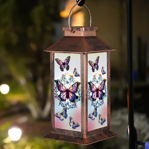 Solar Lantern Outdoor Waterproof Hanging Light Birthday Gifts Butterfly