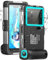 Funda impermeable de buceo para iPhone, Samsung Galaxy Huawei, series Smartphones, profesionales [15 m] al aire libre, esnórquel, surf, foto y video (negro-verde azulado)