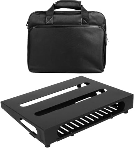 GOKKO GKS-14B Pédale de guitare avec support d'alimentation et sac de transport et sangles de montage Noir 35 x 27 cm