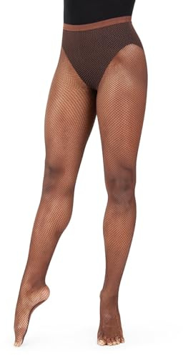 Capezio Studio Basics - Calze a rete da donna, senza cuciture, Castagna, Small-Medium
