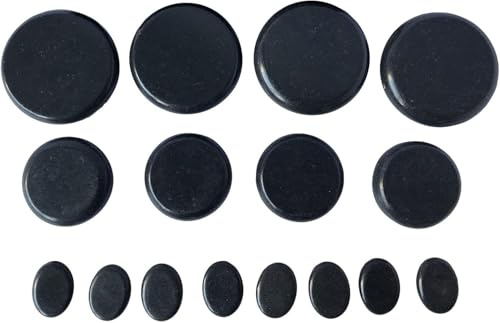 OKSANO Lot de 16 grands kits de massage pour pierre chaude de basalte et pierre chaude pour massage de pierres chaudes – Idéal pour spas, massothérapie, relaxation