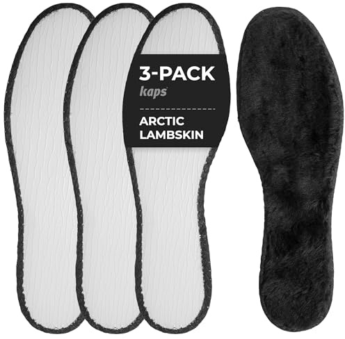 Arctic Lammskin VInterinnersulor Kit, 3 Par Mjuka Borst-och Bomullskantskoinlägg för Män och Kvinnor, Mycket Varma, 3 Par Set, av Kaps (37 EUR / 4 UK Kvinna)