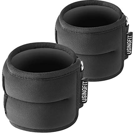 USINGFIT Ankelvikter för män handledsvikter för kvinnor 2 x 0,5 kg / 2 x 1 kg / 2 x 1,5 kg / 2 x 2 kg handbenvikt för barn sandväskor gym fitness löpning gång styrka träningsutrustning