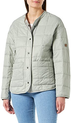 camel active Damen Moderne Steppjacke aus recyceltem Polyester Jacket, Grün, 38