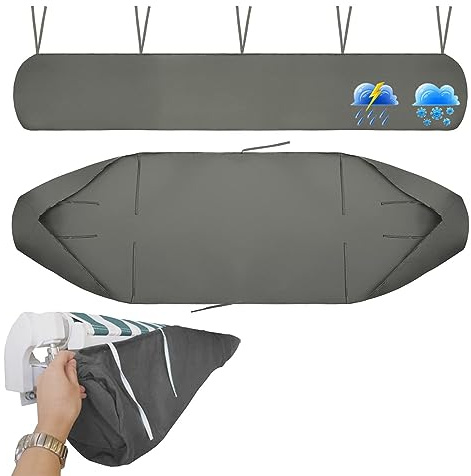 Funda Protectora Para Toldos Jardín Para Patio, Cubierta Protectora Contra La Intemperie, Bolsa De Almacenamiento Para Impermeables Invierno, Manual Cubierta Antipolvo Para Patio (2.5M,Grey)
