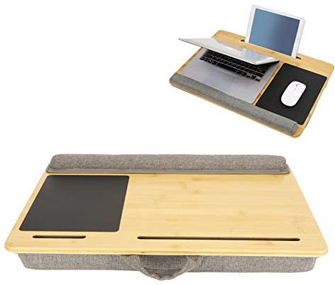 Ordinateur portable léger de bureau d'ordinateur portable avec coussin, bureau d'ordinateur portable intégré fente tapis de souris oreiller de poignet, convient jusqu'à 18,5 pouces ordinateur portable