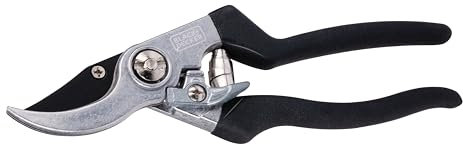 BLACK+DECKER Secateur de Jardin 21,5 CM - Taille Haie Lames en Acier de Haute Qualité - Coupe Branche Poignée Ergonomique - Secateur Anti-Adhésif – Noir