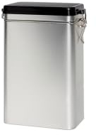 Lata de café rectangular - Lata de café de 500 gramos - Con cierre de soporte - Latón de café negro - Lata de café con tapa - Envases de almacenamiento - Jarras de almacenamiento - Contenedores de