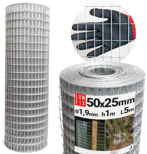 Volierendraht Schweißgitter Hasendraht Drahtgitter Wühlmausgitter Maschendraht Kaninchendraht 50x25 1,9mm 1m x 5m