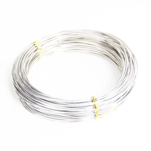 20 Meter Edelstahl Basteldraht, 15 Gauge 1.5mm Dicke Rostfreier Stahl Bildhauerei Draht, Armatur Draht für Bildhauerei, Biegsamer Metalldraht für die Herstellung von Puppen Skelett, DIY-Handwerk