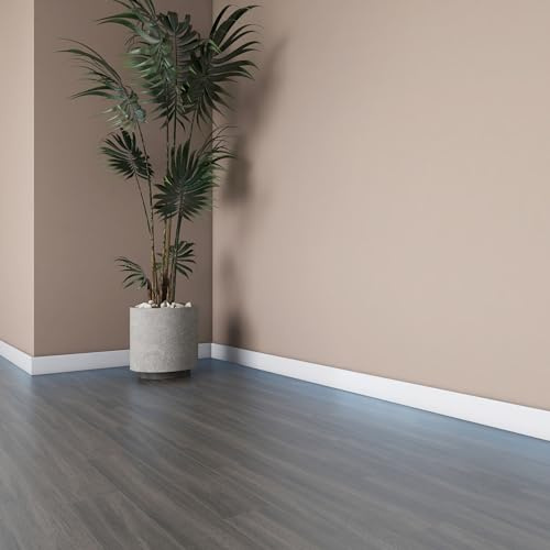 [neu.haus] Juego de 16 Rodapiés Coevorden Conjunto de 16 Zócalos Recortable a Medida Resistente al Agua Plástico (Poliestireno) Tiras de 195 cm de Largo y 7 cm de Ancho - Blanco