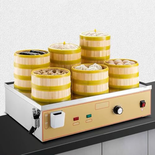 FJYAWEN Vaporera Eléctrica De Dos, Cuatro O Seis Orificios, Vaporera Eléctrica, Cesta Sin Bpa, Cesta Apilable, Alarma De Ebullición En Seco, para El Hogar, La Tienda, El Restaurante Buffet,C