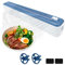 Dispensador de film transparente con ventosa, cortador de plástico con dispensador de láminas magnético, para cocina, salón, cocina, restaurante, color azul