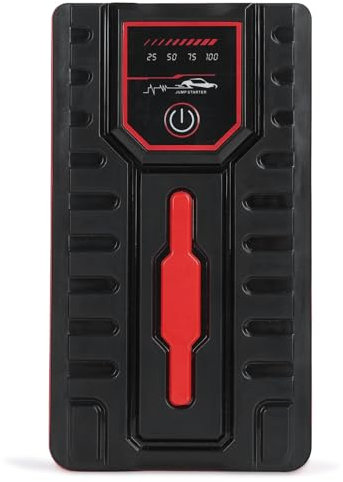 karelwui Alimentation d'urgence de la Voiture et démarreur Saut 600A - Banque d'alimentation Batterie montée sur compacte pour véhicules 12V jusqu'à 6,0 L, avec écran LCD Charge Rapide Rouge UE