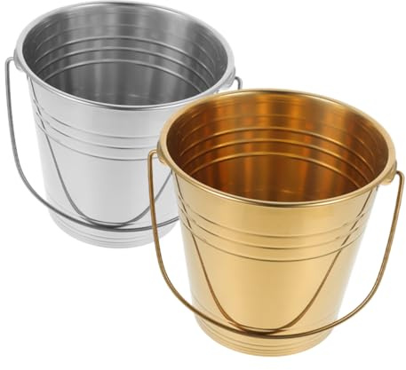 Mikinona 2 Pezzi Secchiello Ghiaccio Acciaio Inossidabile Contenitore Portatile per Vino Feste e Speciali Design