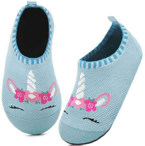 Kyopp Hausschuhe Kinder Junge Mädchen Pantoffeln Rutschfest Barfussschuhe | Atmungsaktiv Turnschläppchen, Weich Barfuß Hausschuhe, Kindergarten Slippers, Unisex Lauflernschuhe, Gr.20-35