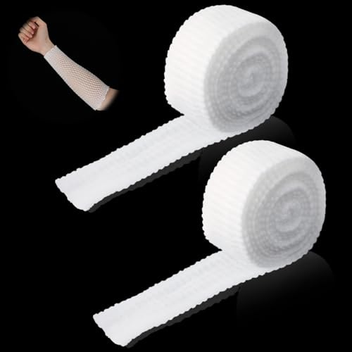Grevosea 2 Roll 2m Stockinette Tubing for Arm, Elastic Tubular Bandage Net Wound Dressing Compression Bandage Wrap Tubular Gauze Sleeve Without The Use of Adhesive Tape (Size 3)