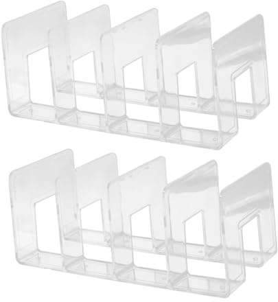 FUNOMOCYA Serrage-Livres en Plastique 2 Pièces, Support de Bureau Robuste et Simple pour Organiser Livres et Fichiers Salle D'étude ou Salon