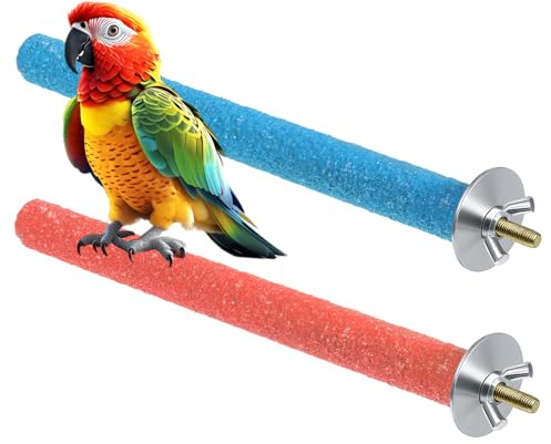 2 Pcs Parrot Perches Bird Perches Stand for Cage Bird Cage Perch Toy Paw Grinding Stick Cages Wooden Grinding Claw Sticks Sanded Surface Cages Toy for Parakeets Finches Parakeet Birdcage Accessories