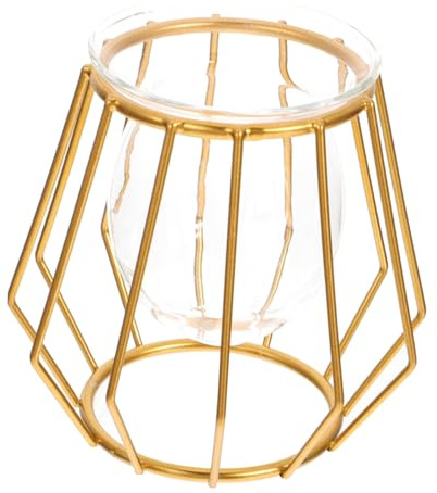 ULDIGI Jarrón Hidropónico Creativo con Marco Geométrico Dorado Maceta Transparente para Flores y Plantas de Escritorio Decoración Práctica para Hogar y Oficina