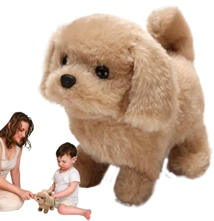 Cane Giocattolo Che Abbaia Cane Interattivo che Cammina Abbaia e Scodinzola | Cucciolo di Peluche Giocattolo Cucciolo Interattivo Realistico per 2-5 Anni Educativo di Ruolo Interno