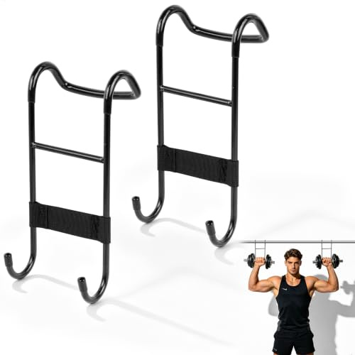 Lot de 2 Crochets pour Haltères, Crochets de Fixation pour Haltères, Robustes Supports, Capacité Charge 220 Livres, Développé Couché, Fitness, Haltérophilie, Entraînement Poitrine et d'épaule