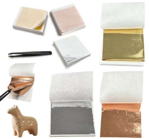 DKLUOLAN - Hoja de oro para alimentos con pinzas, ideal para decoración de repostería, manualidades y decoración de muebles