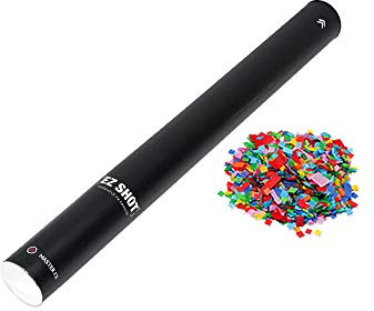 EZ Shot Handheld Special FX Cannon - Fireproof (Medium - 24 Cannon, Multicolor Mini Tissue Confetti)