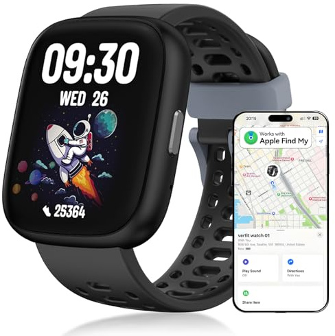 Fitness Tracker for Kids No APP No Phone Needed, Compatible with Apple Find My, 1.83 Smart Watch, Heart Rate, Sleep Monitor, IP68 Waterproof, Step Counter, Gifts for Girls Boys Teens 5-16