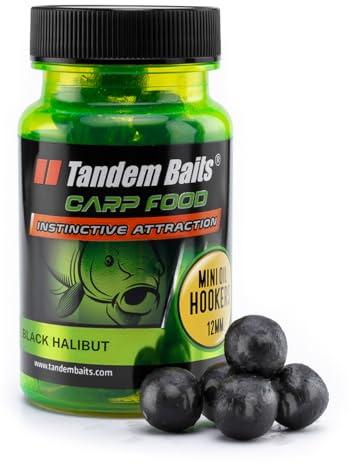 Tandem Baits Carp Food Perfection Mini Oil Hookers Flétan Noir, D'appâts pour carpes, Pêche de la Carpe, Peche, Pop-Ups, Bouillette Carpe, Professionnel Accessoires de Pêche Carpe 12mm 50g