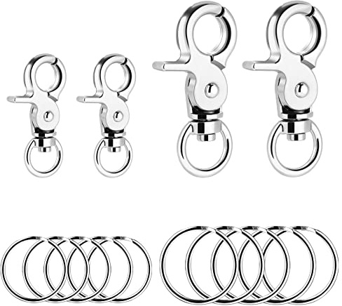 Cobee Clip per piastrine con anelli, 4 pezzi con 10 anelli per targhetta identificativa per cani e gatti