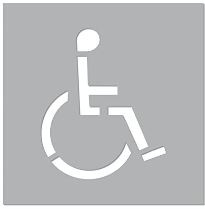 Pochoir De Marquage Au Sol Handicapé W0110 - Stationnement PMR Taille Au Choix - PVC - 1400 X 1400 Mm