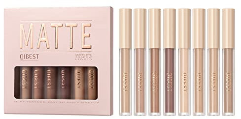 Set di ombretti liquidi opachi a 8 colori Velluto Altamente pigmentato Smokey Nude Ombretto nero Ombretto a lunga durata ad asciugatura rapida Kit per il trucco dell'ombretto (Set D)