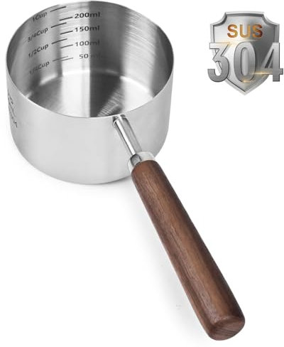 Misurini per alimenti per animali domestici Misurini per cani e gatti in acciaio inox,misurazioni precise,perfetti per crocchette e cibo umido, manici comodi,resistenti e lavabili in lavastoviglie